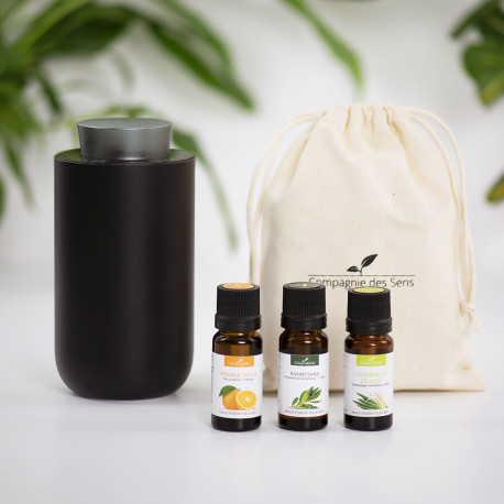 Diffuseur Myrtus + 3 Huiles essentielles BIO - Pack découverte