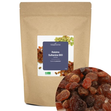 Raisins Sultanine BIO (séchés) - source de potassium