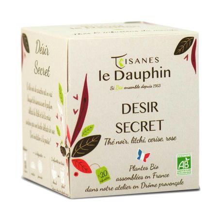 Thé Noir Cerise Litchi BIO en sachets - Le Dauphin